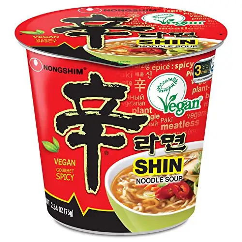 NongShim 农心 杯装 素食 辛拉面， 6杯装