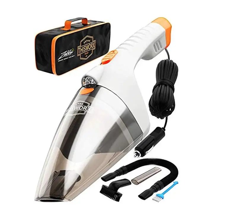 金盒特价！ThisWorx 手持式车用吸尘器，带LED 灯，带 3 个附件，16 英尺电线，和收纳袋