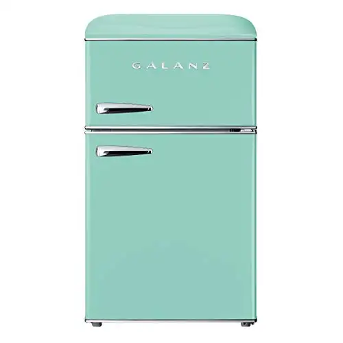 史低价！Galanz格兰仕 GLR31TGNER 复古 双门冰箱，3.1Cu FT
