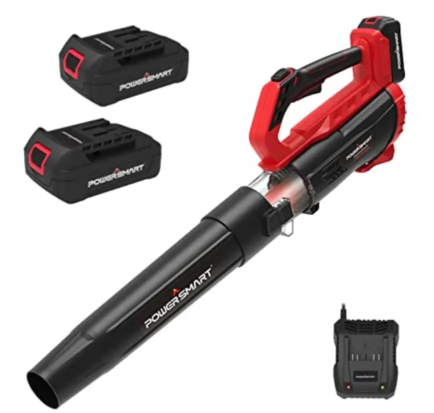相当白菜！PowerSmart 电动无绳鼓风机，带2 X 2.0Ah 电池和充电器，20V-350CFM 85MPH 变速控制