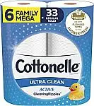6 Family Mega Rolls Cottonelle Ultra Clean Toilet Paper