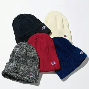 Champion LOGO刺绣男女针织帽 深蓝色