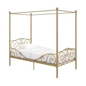 Elm & Oak Metal Canopy Kids' Twin Poster Bed