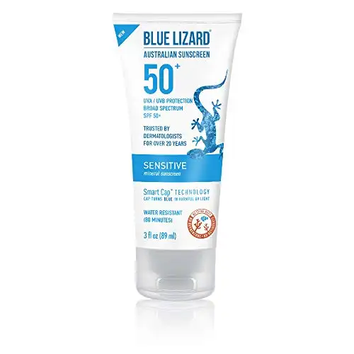 Blue Lizard 蓝蜥蜴 敏感肌肤物理防晒乳SPF 50+， 3 oz