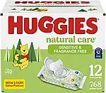 768-Ct Huggies Natural Care Sensitive Baby Diaper Wipes