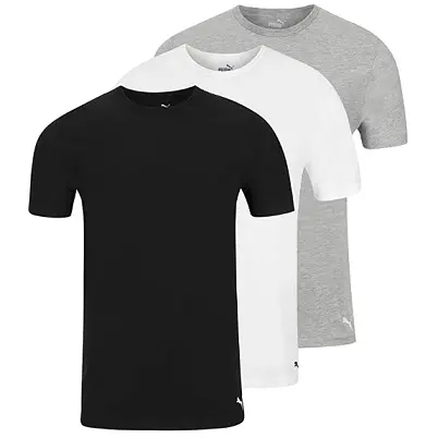 PUMA Men's 3 Pack Crew Neck T-Shirts
