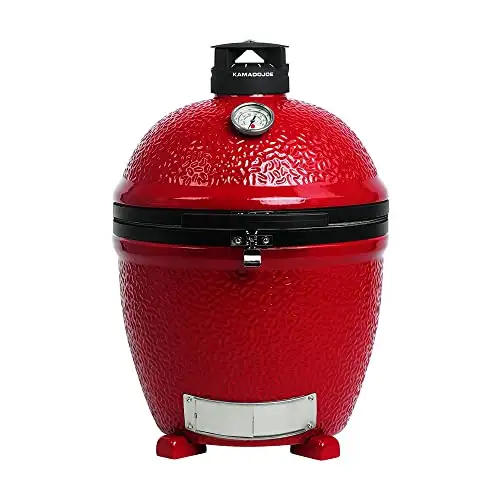 全网最低价！烤出的肉和海鲜如此美味！Kamado Joe KJ23NRHC 经典18 英寸独立木炭烤炉，红色