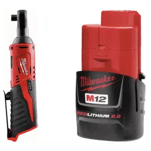 Milwaukee M12 12V 3/8" Brushed Cordless Ratchet + M12 Battery