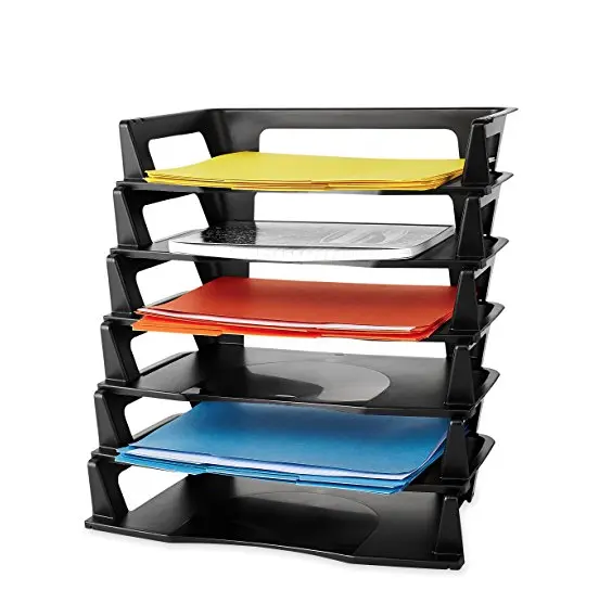 Rubbermaid 桌上文件夹收纳架6层 黑色