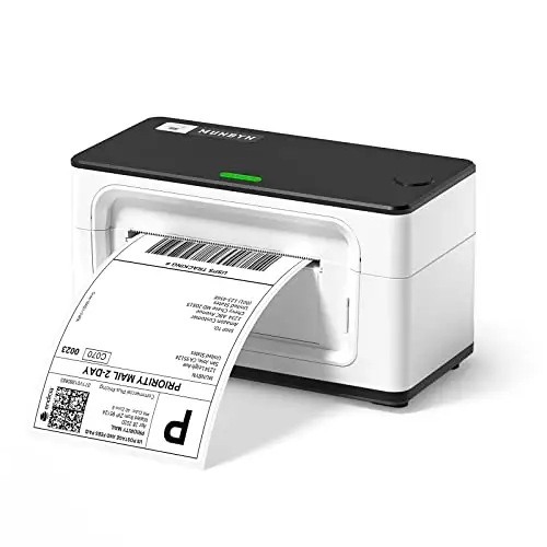 MUNBYN Shipping Label Printer, 4x6 Label Printer for Shipping Packages, USB Thermal Printer for Shipping Labels Home Small Business, with Software for Instant Conversion from 8x11 to 4x6 Labels 