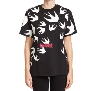 MCQ BY ALEXANDER MCQUEEN 燕子T恤 黑色