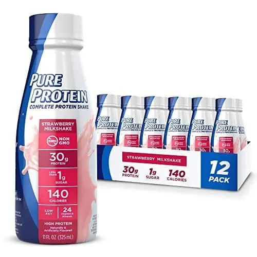 12-Pack 11oz. Pure Protein Strawberry Protein Shake