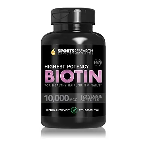 仅限今日！！生发靓肤护甲！ Sports Research高难度易吸收Biotin生物素 10,000mcg，120粒