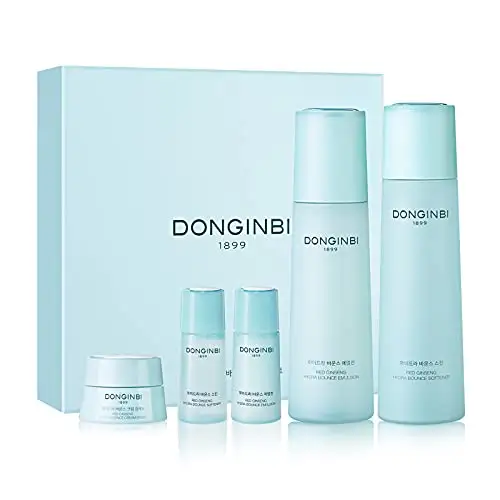 DONGINBI Hydra Bounce Korean Skin Care Set - Face Toner, Lotion, and Moisturizer with Red Ginseng and Hyaluronic Acid for Soft, Supple, and Hydrated Skin - Korean Face Moisturizer 