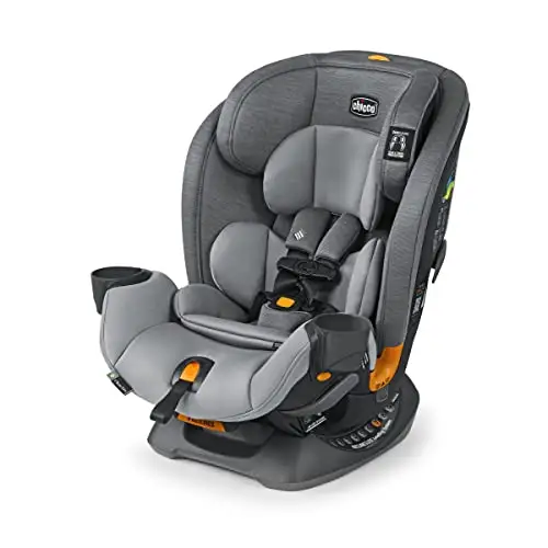 Chicco OneFit ClearTex All-in-One Car Seat, Rear-Facing Seat for Infants 5-40 lbs, Forward-Facing Car Seat 25-65 lbs, Booster 40-100 lbs, Convertible Car Seat | Drift/Grey