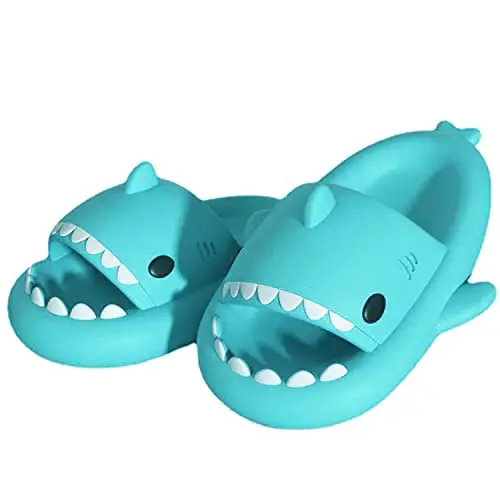 超可爱，白菜价！鲨鱼造型露趾拖鞋，女男通用，现有自动折扣码仅售