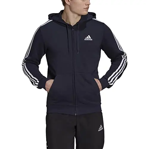 史低价！adidas阿迪达斯 男士 全拉链 连帽 抓绒夹克