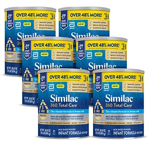 Similac 360 Total Care 婴儿奶粉，30.8 oz/罐，共6罐