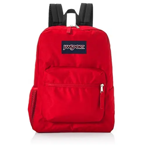 JanSport Cross Town Backpack - School, Travel, or Work Bookbag with Water Bottle Pocket, Red Tape, List Price is