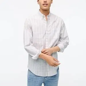 J.Crew Factory Men's Slim Gingham Flex Casual Shirt