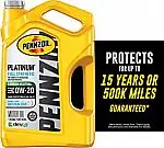 2 x 5-Quart Pennzoil Platinum Full Synthetic 0W-20 Motor Oil