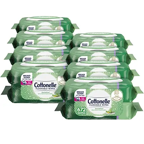史低价！Cottonelle GentlePlus 芦荟+维生素E 可冲洗湿巾，共672 片