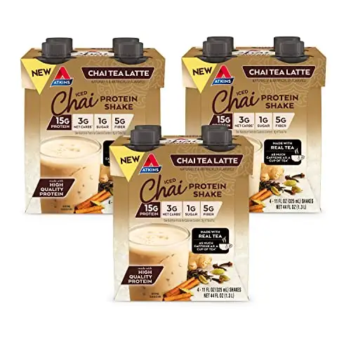 12-Pack 11oz. Atkins Iced Chai Tea Latte Protein Shake