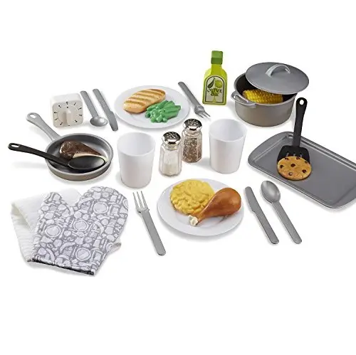 Melissa & Doug 22-Piece Play Kitchen Accessories Set - Utensils, Pot and Lid, Pans, Play Food