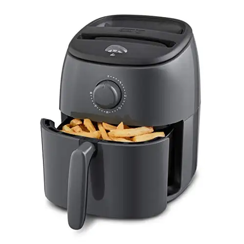 DASH Tasti-Crisp™ Electric Air Fryer Oven Cooker with Temperature Control, Non-Stick Fry Basket, Recipe Guide + Auto Shut Off Feature, 1000-Watt, 2.6Qt, Grey, List Price is