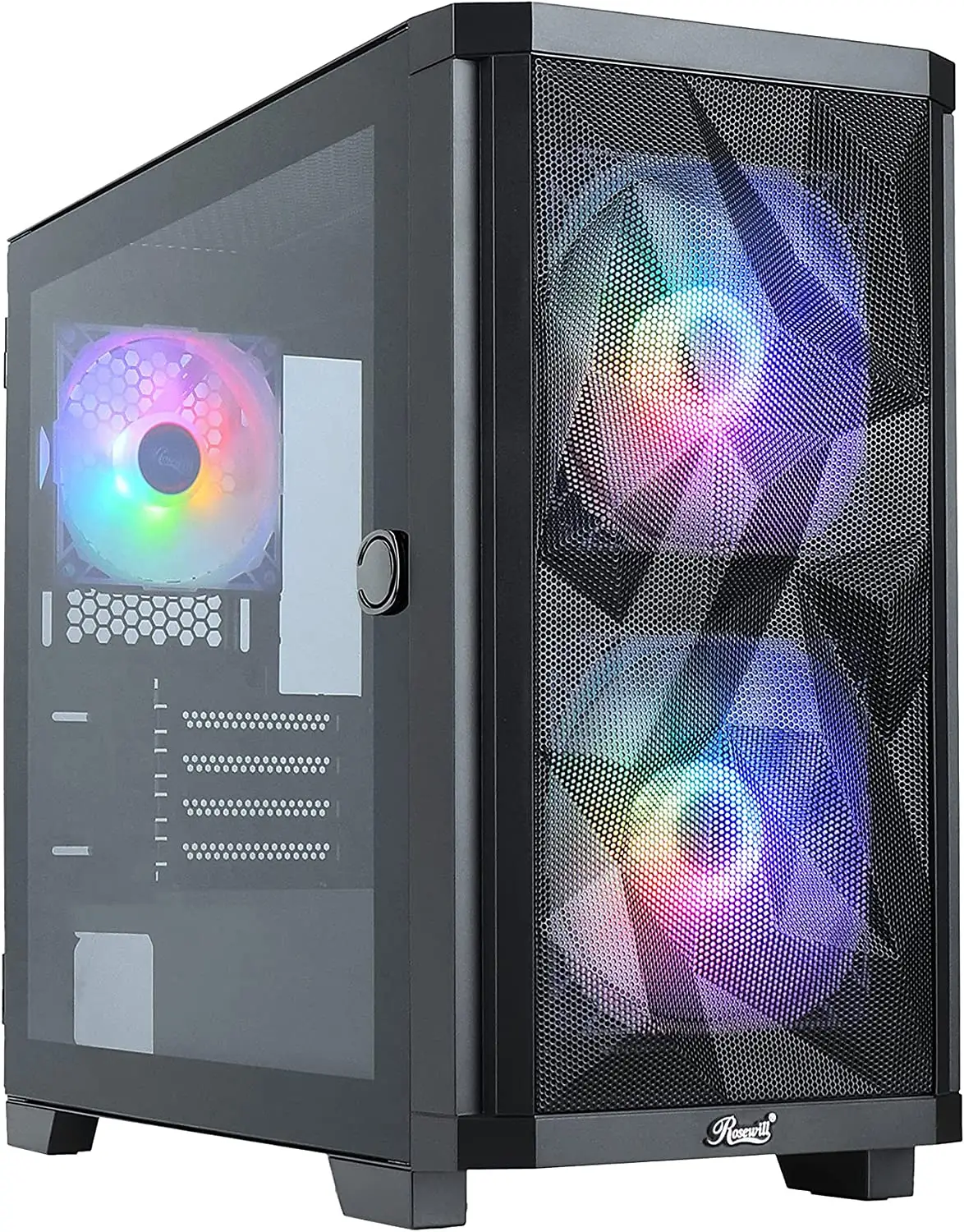 Rosewill SPECTRA C101 Micro-ATX Mini Tower Tempered Glass Computer Case w/ 3 Fans
