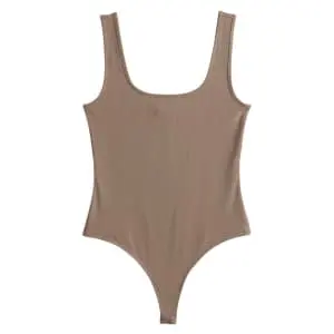 Nine West Women's Rib Scoopneck Tank Bodysuit