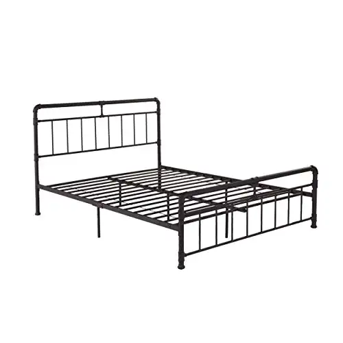 Christopher Knight Home Sally Queen-Size Iron Bed Frame, Minimal, Industrial, Hammered Copper, List Price is