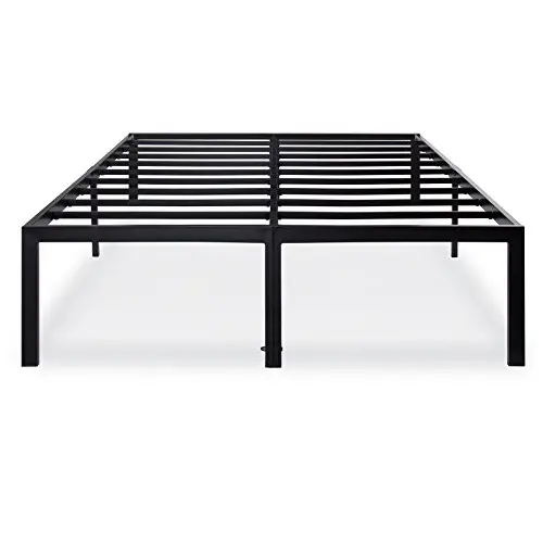 Olee Sleep 18 Inch Tall Heavy Duty Steel Slat/ Anti-slip Support/ Easy Assembly/ Mattress Foundation/ Maximum Storage/ Noise Free/ No Box Spring Needed, Black