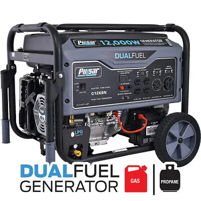 Pulsar 12,000W/10,000 Dual Fuel Portable Generator w/ Electric Start