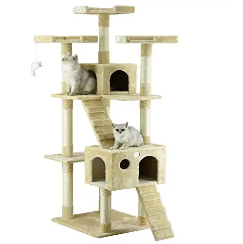 Go Pet Club 72" Tall Beige Cat Tree Furniture