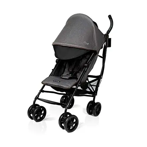 Summer 3Dlite+ Convenience Stroller, Charcoal Herringbone – Lightweight Umbrella Stroller with Oversized Canopy, Extra-Large Storage and Compact Fold, List Price is