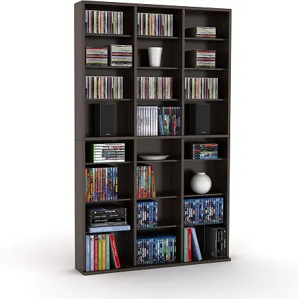 Atlantic Oskar 756 Media Storage Cabinet – Protects & Organizes Prized Music, Movie, Video Games or Memorabilia Collections, PN 38435713 in Espresso, List Price is