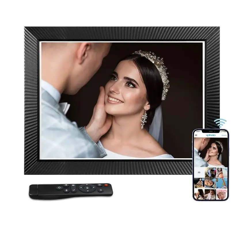 Digital Picture Frame - Benibela 10.1 Inch WiFi AI Smart Electronic Digital Photo Frame, Touch Screen, 32GB, Auto-Rotate, AI Recognition, 2 Filter Modes, Share Video via Email App USB, Wall Mountable 