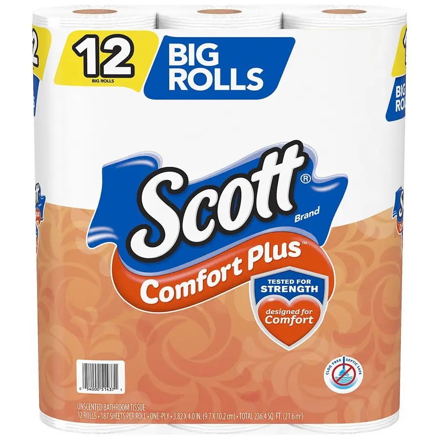 12-Count Scott ComfortPlus Big Rolls Toilet Paper
