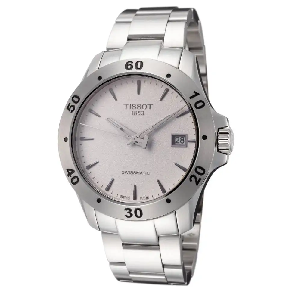 42.5mm TISSOT T-Sport V8 Automatic Watch w/ Stainless Steel Case & Bracelet