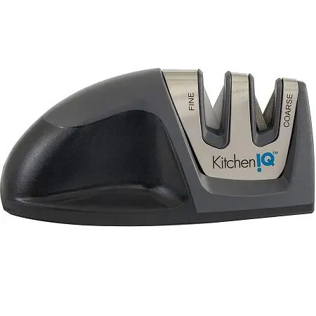 KitchenIQ 50825 Deluxe Diamond Edge Grip Sharpener, Black, OS