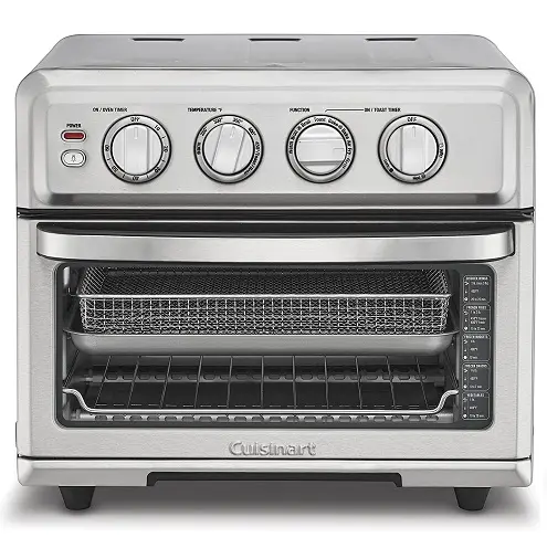 Cuisinart Air Fryer + Convection Toaster Oven, 8-1 Oven with Bake, Grill, Broil & Warm Options, Stainless Steel, TOA-70