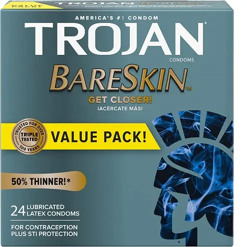 史低价！Trojan 薄型润滑胶乳安全套，24个