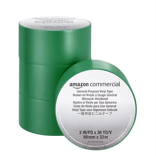 史低价！AmazonCommercial 多功能Vinyl 塑料 胶带， 0.13mm x 2" x 33M，4卷