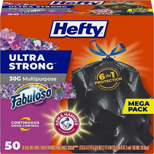 黑五！Hefty Ultra Strong 超强韧30加仑垃圾袋 50个装