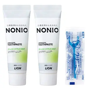 Lion狮王 NONIO柑橘薄荷 牙膏套装 130克×2个+牙线
