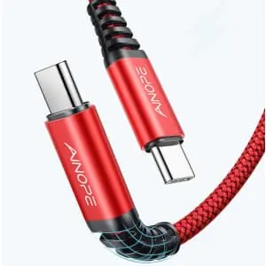 Ainope 6.6-Foot USB-C to USB-C Fast Charging Cable 2-Pack