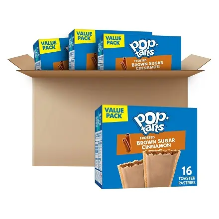 Pop-Tarts Toaster Pastries, Breakfast Foods, Kids Snacks, Frosted Brown Cinnamon Sugar, Value Pack (64 Pop-Tarts) Brown Sugar Cinnamon