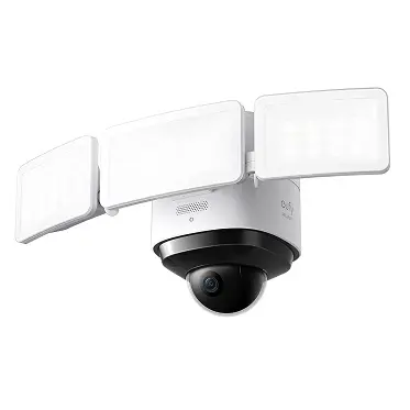 eufy security S330  Floodlight Cam 2 Pro, 360-Degree Pan and Tilt Coverage, 2K Full HD, Smart Lighting, Weatherproof, On-Device AI Subject Lock and Tracking, No Monthly Fee, Hardwired