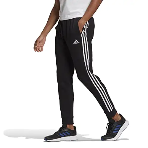 adidas 男士 抓绒 锥形裤腿 收缩裤脚 休闲裤
